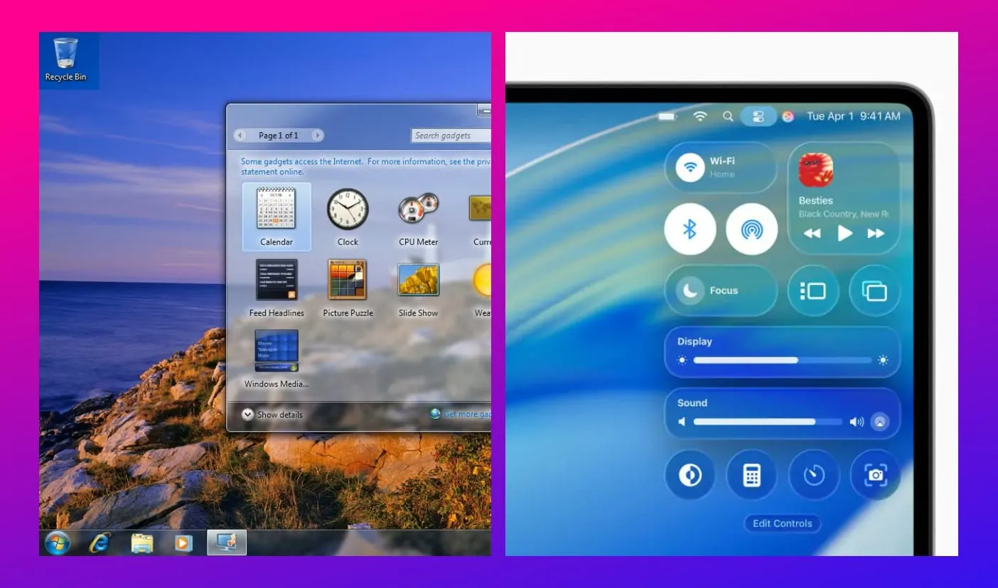 Liquid Glass vs Windows Vista