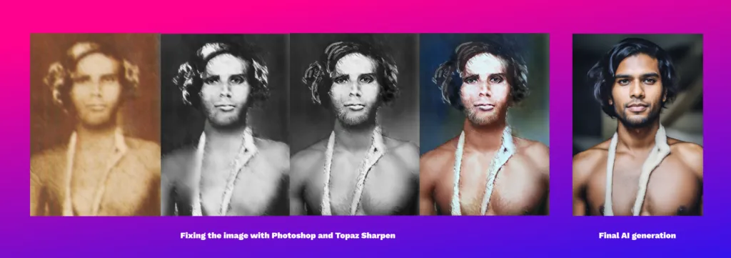 The workflow of creating Saradiel in AI